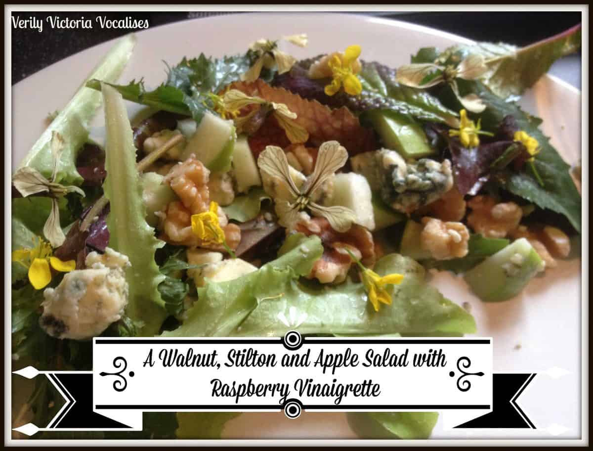 A Recipe for Walnut, Stilton and Apple Salad with Raspberry Vinaigrette
