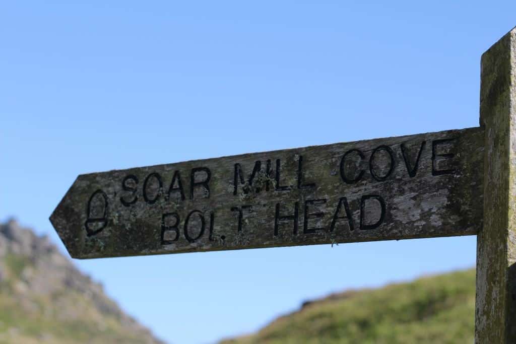 Signpost to Soar Mill Cove