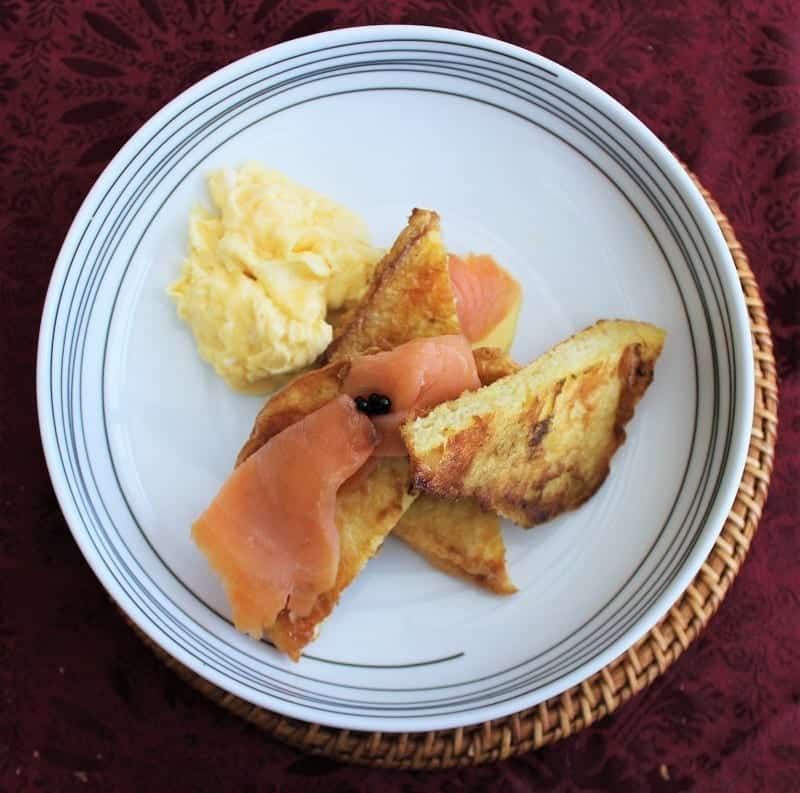 French Toast, Scrambled Eggs and Smoked Salmon