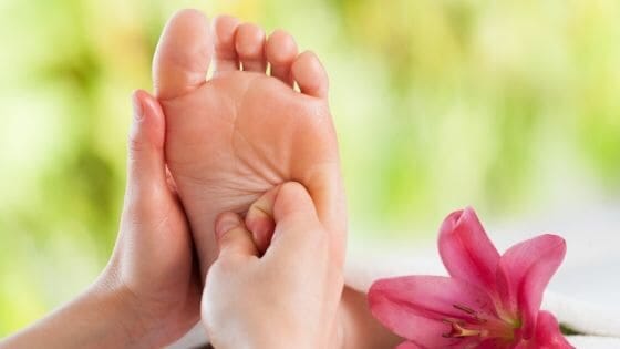 Reflexology on a foot