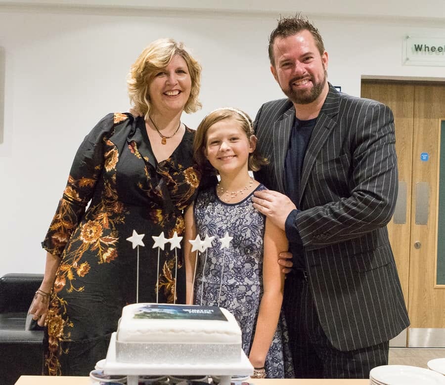 Me, Ross and Grace with a cake from The Brilliant Bakers