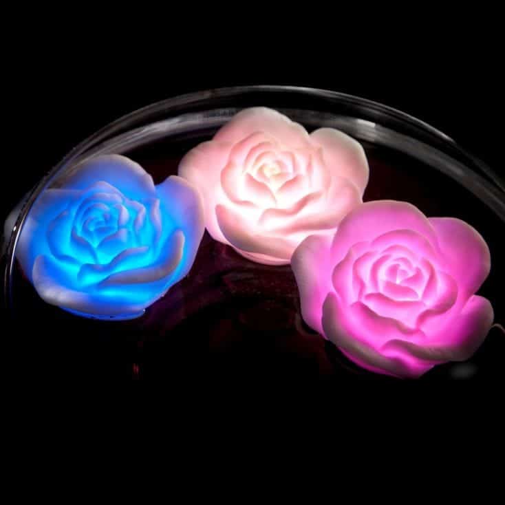Floating Rose Lights for the bath from Find Me A Gift