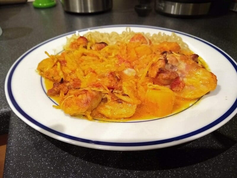 Burmese Chicken Thighs - a Slimming World meal