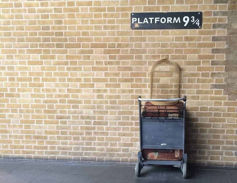 Platform 9 and three quarters from Harry Potter