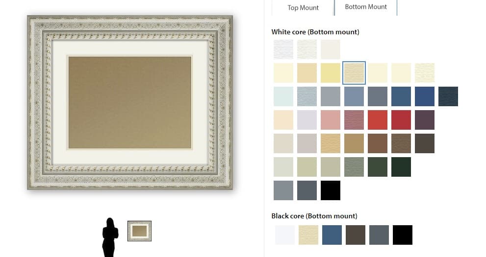 Showing the custom designing area on the eFrame website.