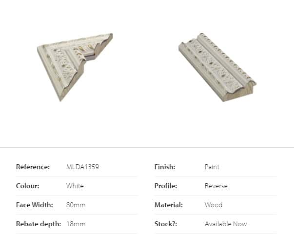 White and Gold distressed wood frame from eFrame.