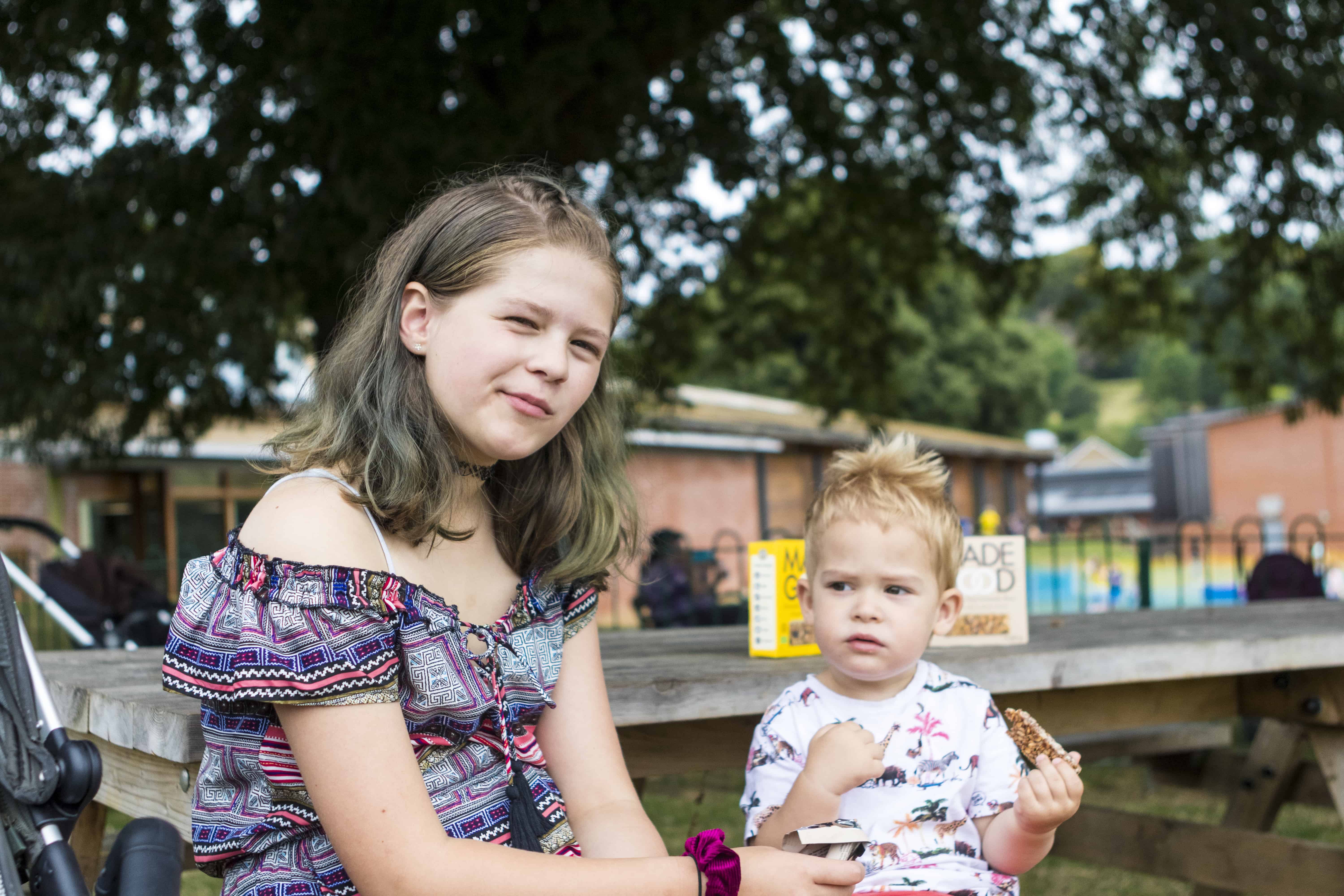Children eating a MadeGood bar