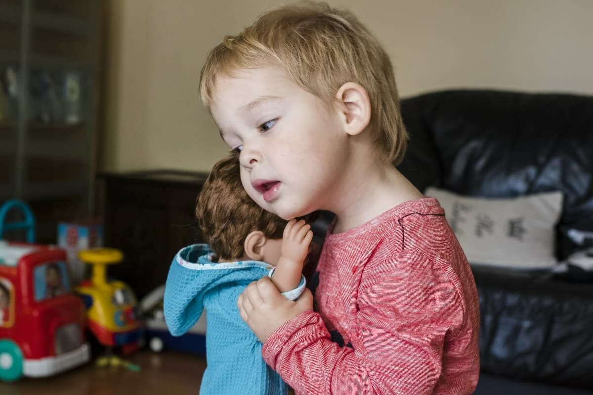Rex has fun with the Baby Born Soft Touch Brother and Baby Born Bath