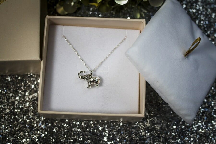 An elephant necklace from Jana Reinhardt Jewellery included in the clutter-free gift guide