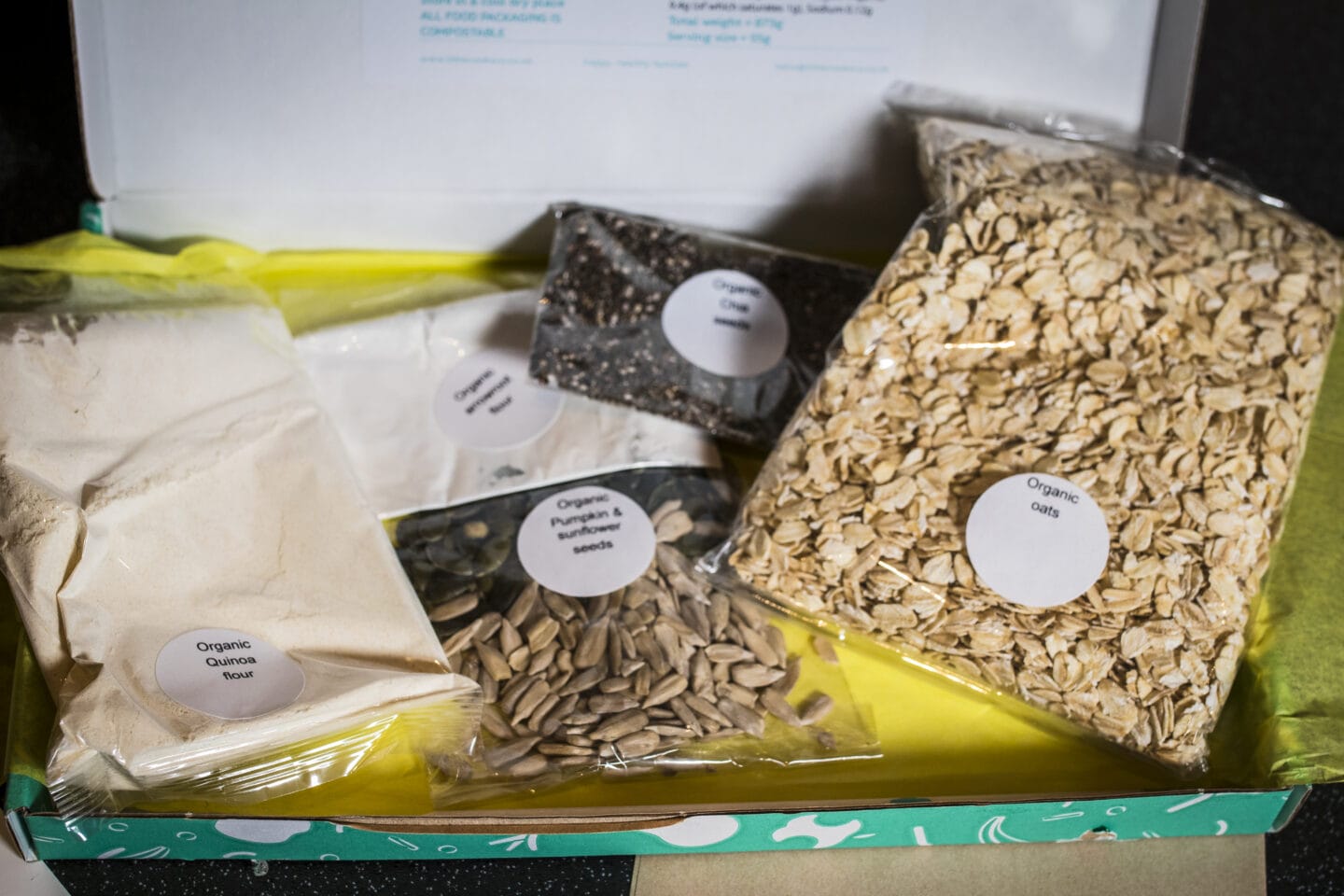 Contents of a subscription box from Little Cooks included in the clutter-free gift guide