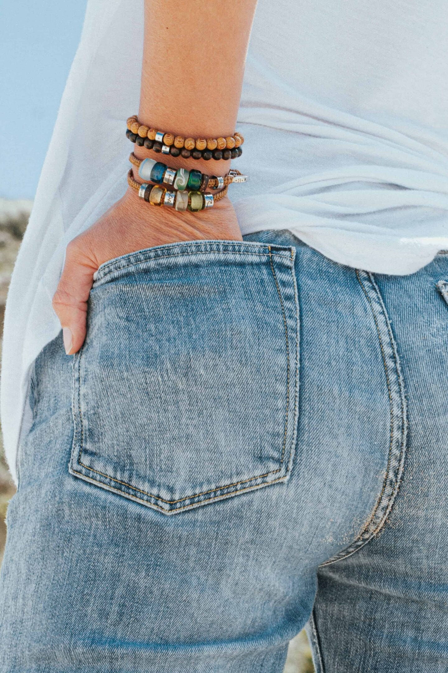 A bracelet from El Camino customisable travel jewellery.