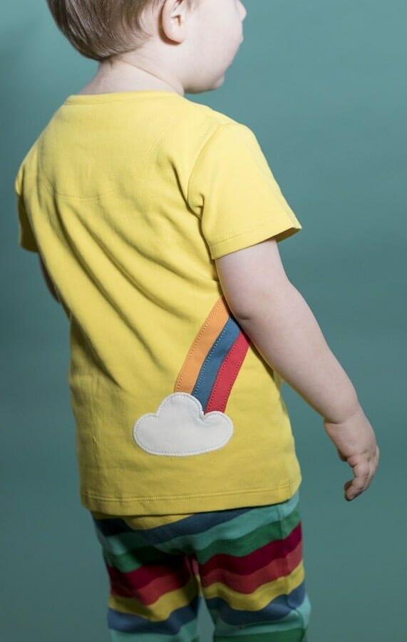This Scout Applique short-sleeved top featuring a rainbow is included in the Frugi SS20 Lifestyle Collection. It is sharing the Japanese concept of Ikigai, meaning ‘a reason for being’. I love the bright, fun colours and am really excited to share them with you in this review.