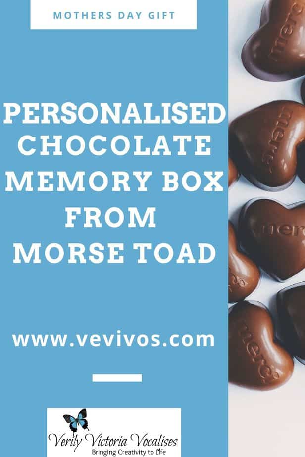 A fantastic Mothers Day Gift Idea from Morse Toad. A personalised chocolate memory box. This consists of a box of specially formed chocolates, your choice of photograph and the option to add a frame. #vevivos #mothersday #mothersdaygift #chocolate #gifts
