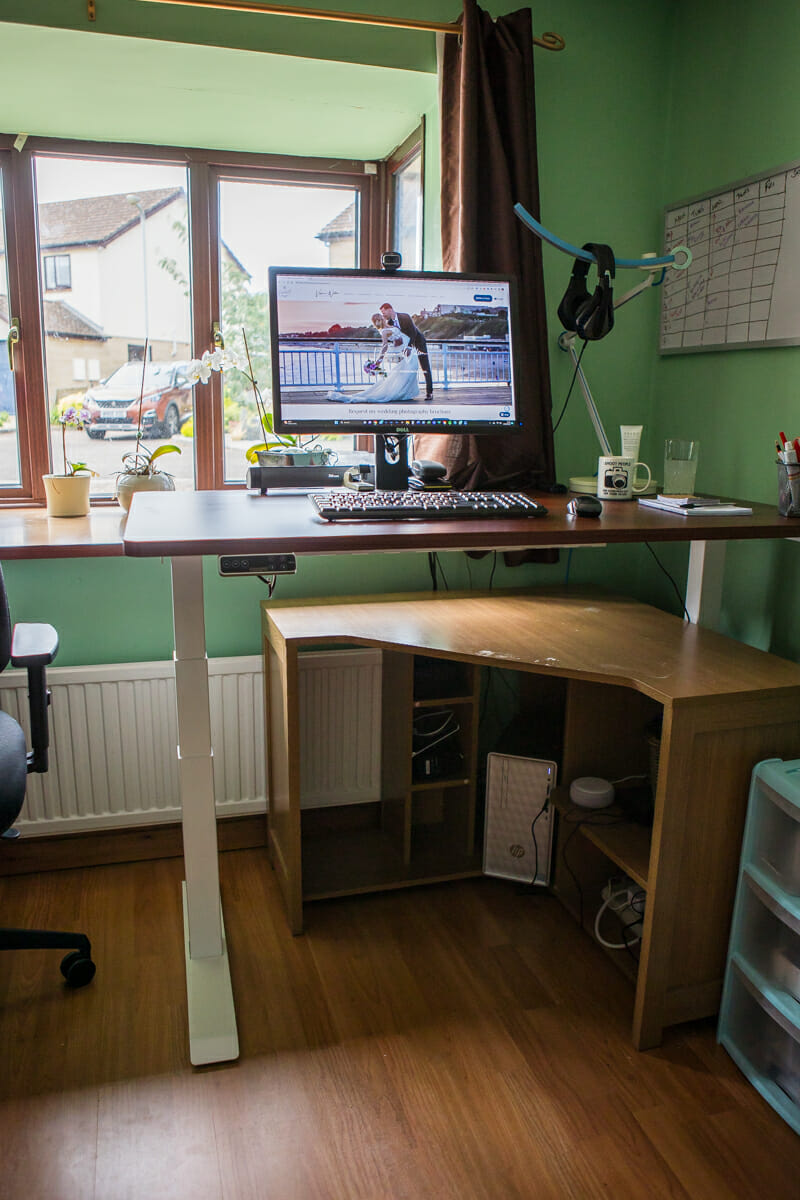 The Flexispot Standing Desk, at standing height.