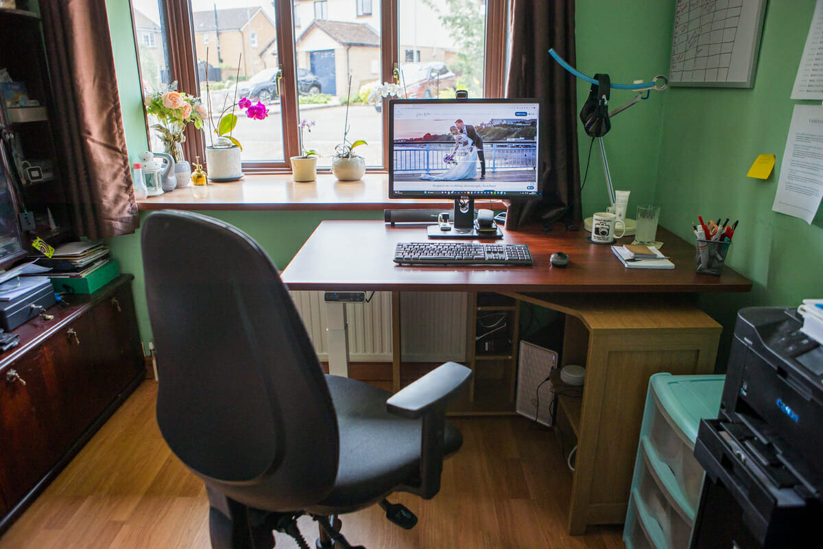 The Flexispot Standing Desk, at sitting height.