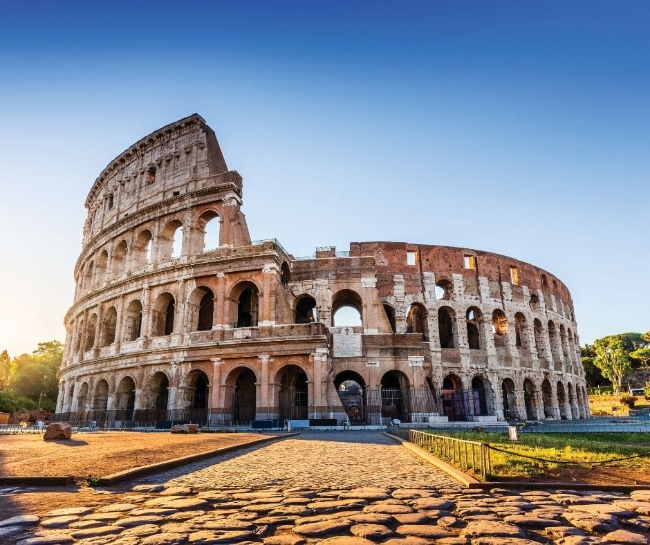 A view of the Colosseum in Rome, Italy